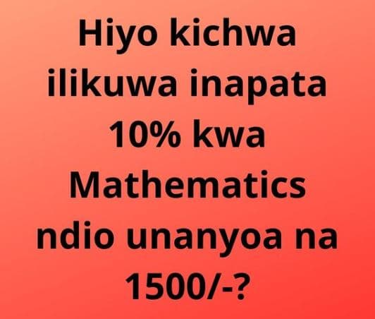 Hiyo kichwa ilikuwa inapata 109 kwa mathematics ndio unanyoa na ?