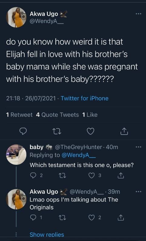 Akwa ugo wendya do you know how weird it is that elijah fell in love with his br