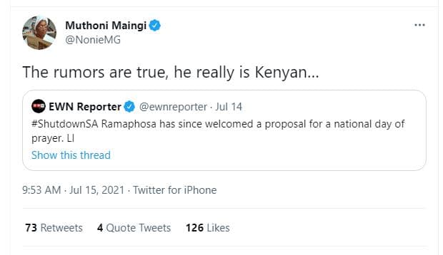 Muthoni maingi noniemg the rumors are true he really is kenyan ewn reporter ewnr