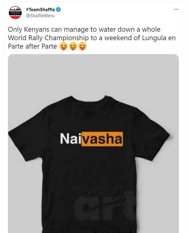 Teamshaffie shaffieweru only kenyans can manage to water down a whole world rall