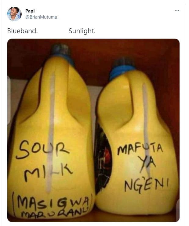Papi brianmutuma blueband. sunlight. soun mafuta ya milk ngeni ması ewa mad