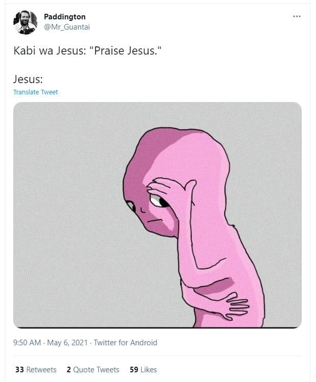 Paddington mr_guantai kabi wa jesus praise jesus. jesus translate tweet 9.50 am