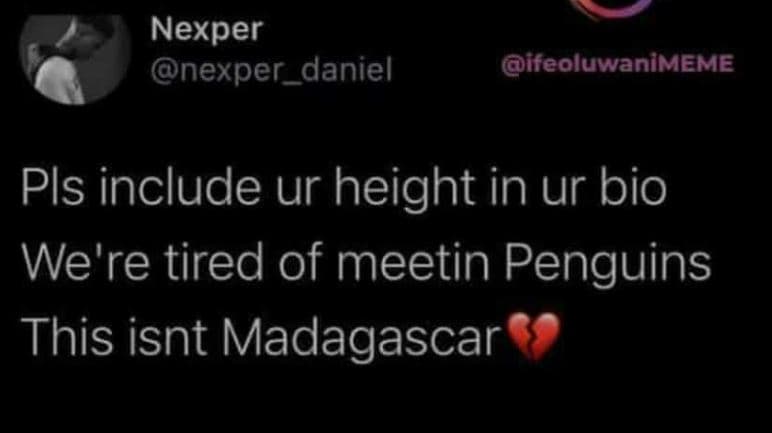 Nexper nexper_daniel ifeoluwanimeme pls include ur height in ur bio we're tired