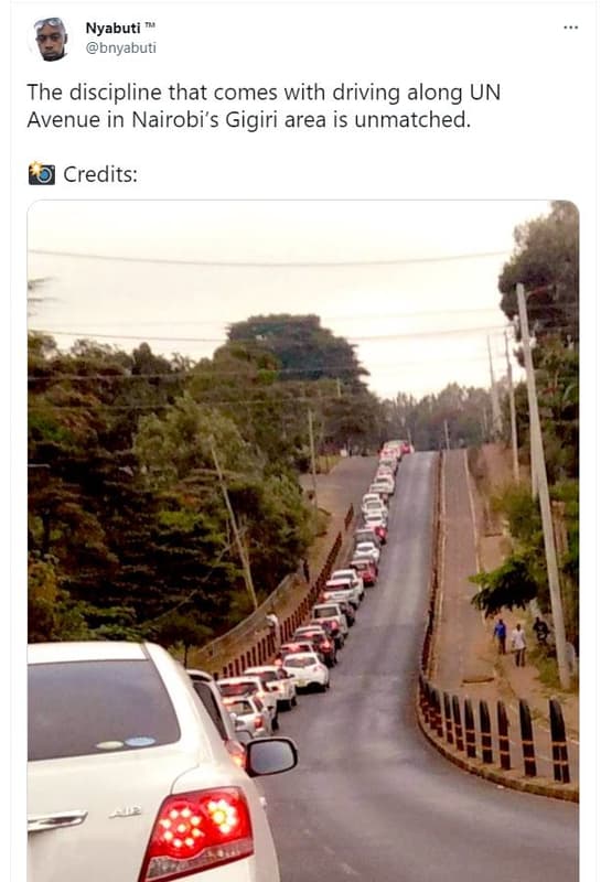 Nyabuti bnyabuti the discipline that comes with driving along un avenue in nairo