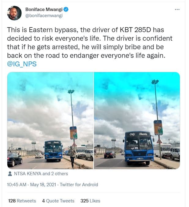 Boniface mwangi bonifacemwangi this is eastern bypass, the driver of kbt 285d ha
