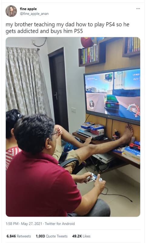 Fine apple fine_apple_anan my brother 'teaching my dad how to play ps4 so he get