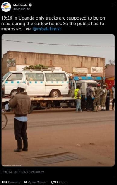 Ma3route ha3route 19.26 in uganda only trucks are supposed to be on road during
