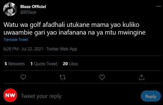 Blaze officiel b3laze watu wa golf afadhali utukane mama yao kuliko uwaambie gar