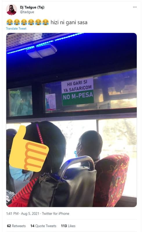 Dj tadgue taj tadgue aae66 hizi ni gani sasa translate tweet hii gari si ya safa