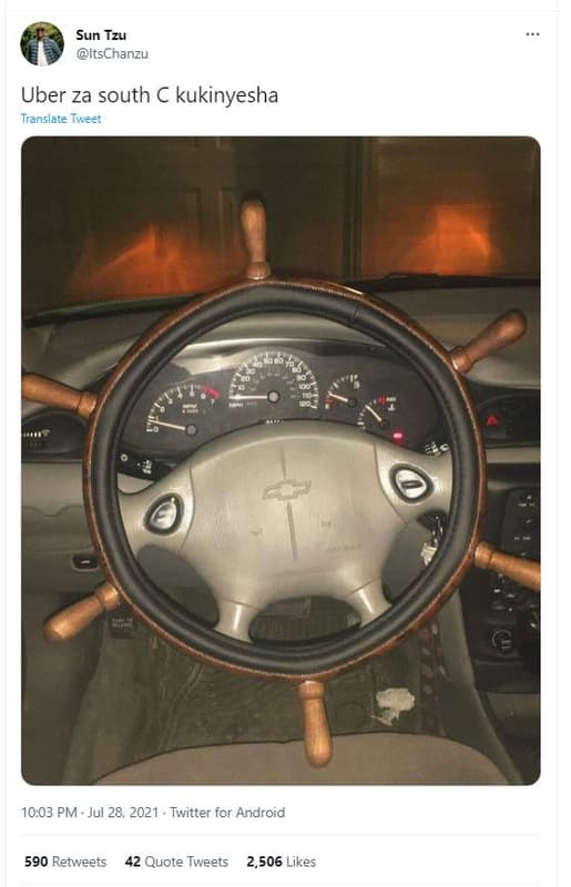 Sun tzu itschanzu uber za south c kukinyesha translate tweet 10.03 pm jul 28, tw