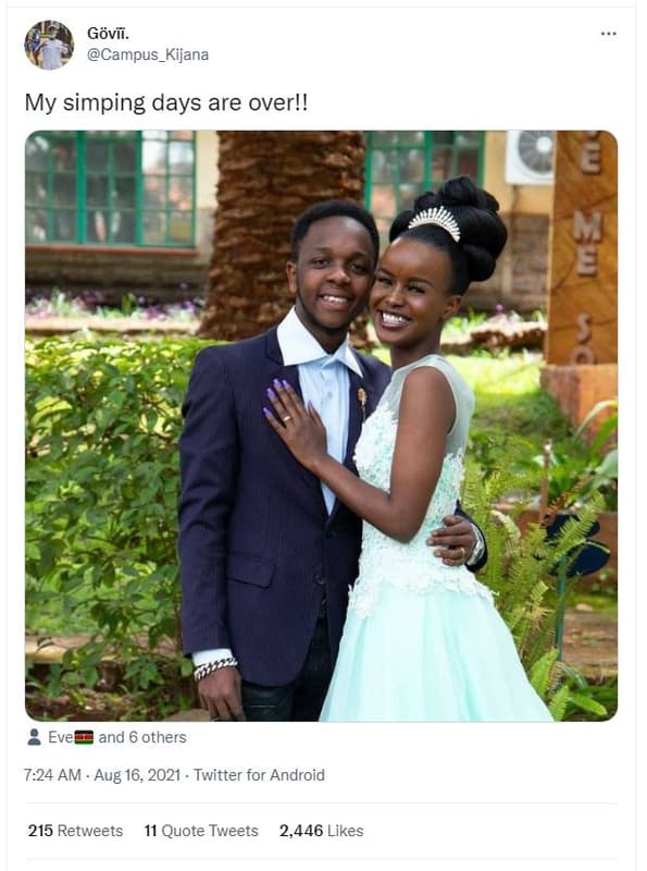 Gövii. campus_kijana my simping days are over!! 2 5 eve and 6 others 7.24 am aug