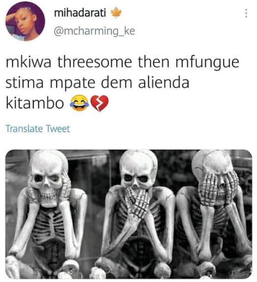 Mihadarati mcharming_ke mkiwa threesome then mfungue stima mpate dem alienda kit