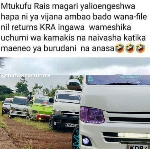 Mtukufu rais magari yalioengeshwa hapa ni ya vijana ambao bado wanafile nil retu