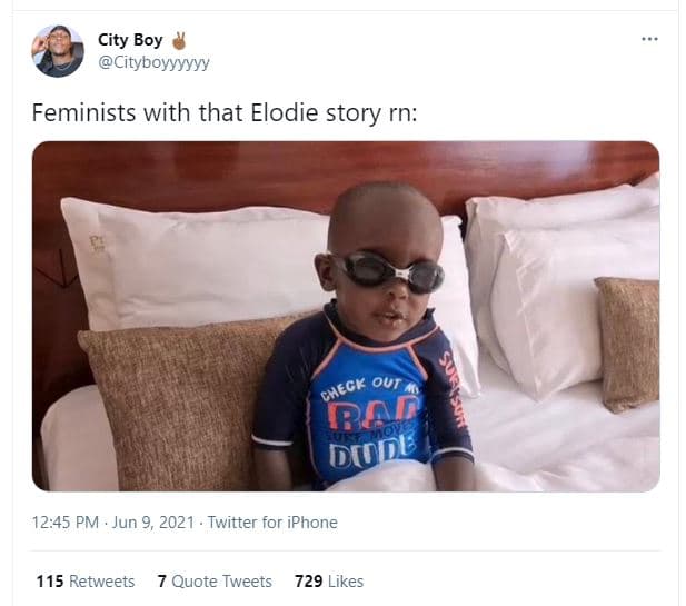 City boy cityboyyyyyy feminists with that elodie story rn check ovt 12.45 pm jun