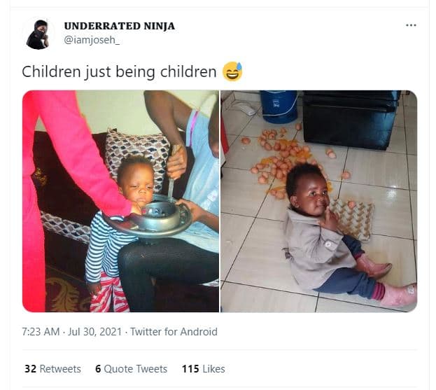 Underrated ninja iamjosen _ children just being children 7.23 am . jul 30, twitt