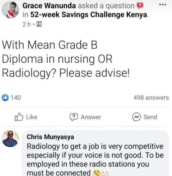 Grace wanunda asked a question in 52week savings challenge kenya 2h with mean gr