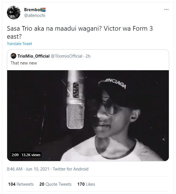 Bremboi allenochi sasa trio aka na maadui wagani? victor wa form 3 east? transla