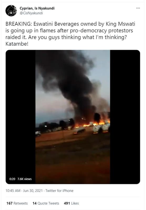 Cyprian, is nyakundi cisnyakundi breaking eswatini beverages owned by king mswat