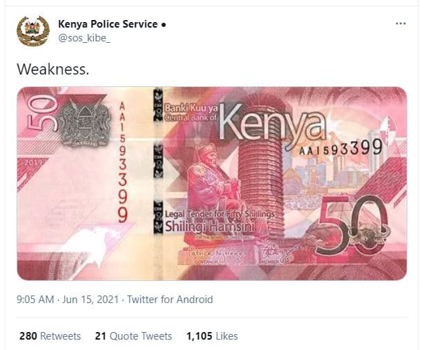 Kenya police service sos_kibe weakness. banmikunya autallazk kenya 1 shilingi ha