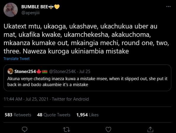Bumble bee apenjiii ukatext mtu ukaoga ukashave ukachukua uber au mat ukafika kw