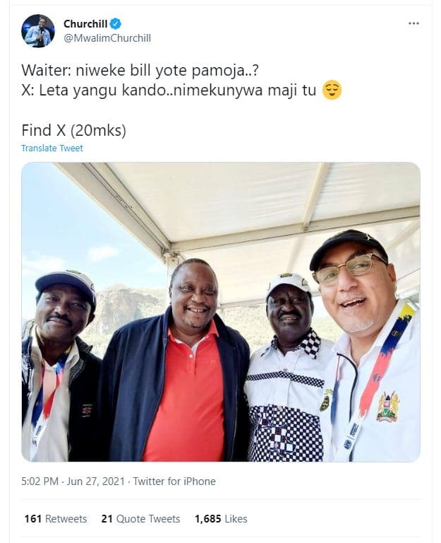 Churchill mwalimchurchill waiter niweke bill yote pamoja. .? x leta yangu kando.