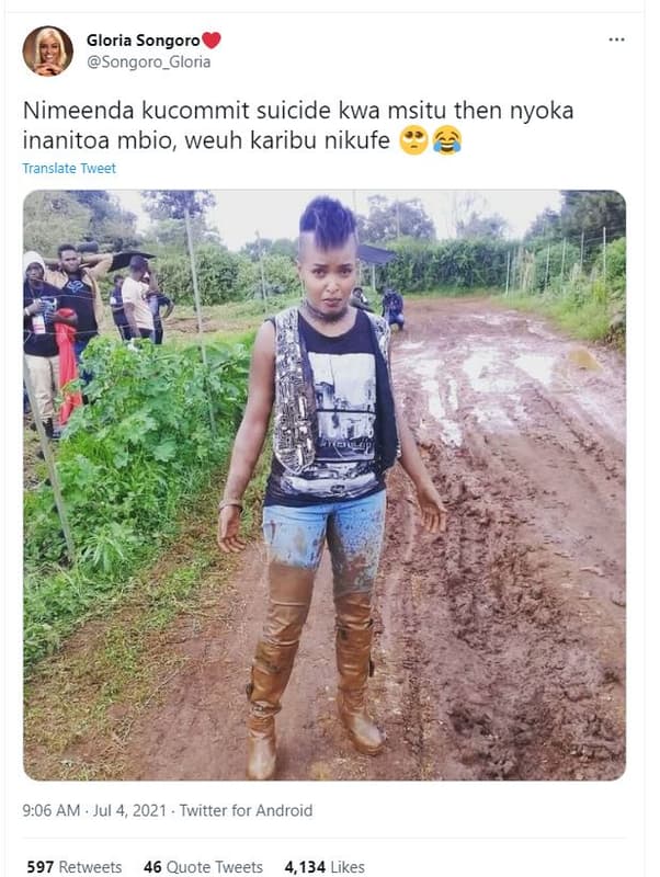 Gloria songoro songoro_gloria nimeenda kucommit suicide kwa msitu then nyoka ina