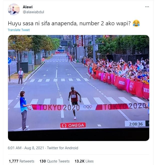 Alawi alawiabdul huyu sasa ni sifa anapenda, number 2 ako wapi? translate tweet