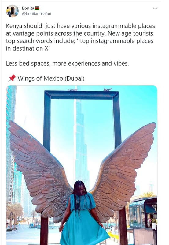 Bonita bonitaonsafari kenya should just have various instagrammable places at va