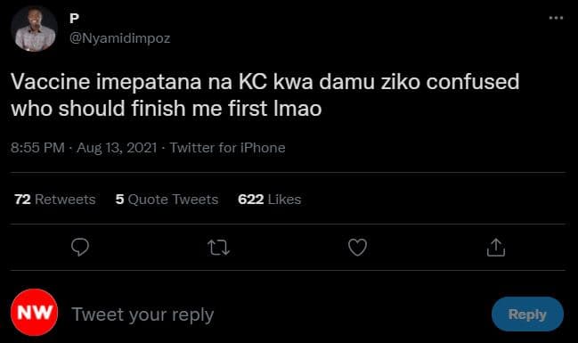 Nyamidimpoz vaccine imepatana na kc kwa damu ziko confused who should finish me