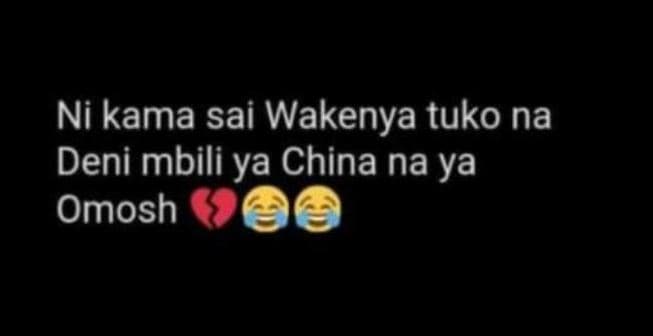 Ni kama sai wakenya tuko na deni mbili ya china na ya omosh
