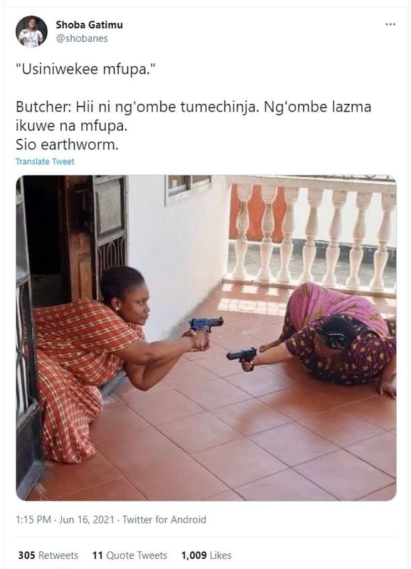 Shoba gatimu shobanes 'usiniwekee mfupa butcher hii ni ng'ombe tumechinja. ng'om