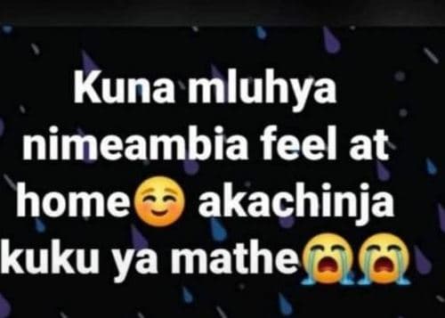 Kuna mluhya nimeambia feel at home akachinja kuku ya mathe
