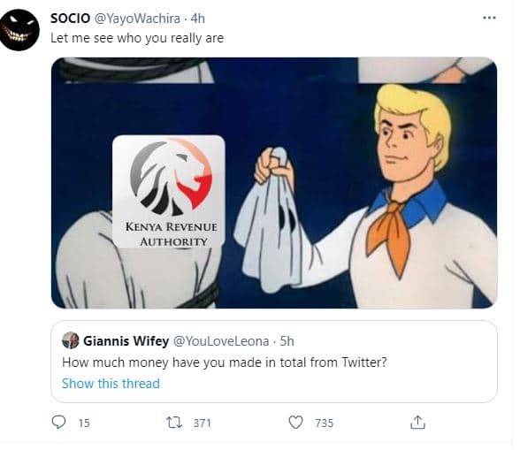 Socio yayowachira let me see who you really are kenya revenuf authority giannis