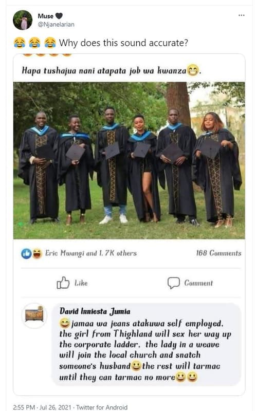 Musc njanelarian why does this sound accurate? hapa tushajua nani atapata job wa