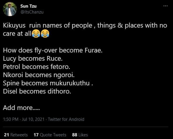 Sun tzu itschanzu kikuyus ruin names of people things places with no care at all
