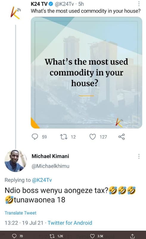 K24 tv k24tv 5h what's the most used commodity in your house? what's the most us