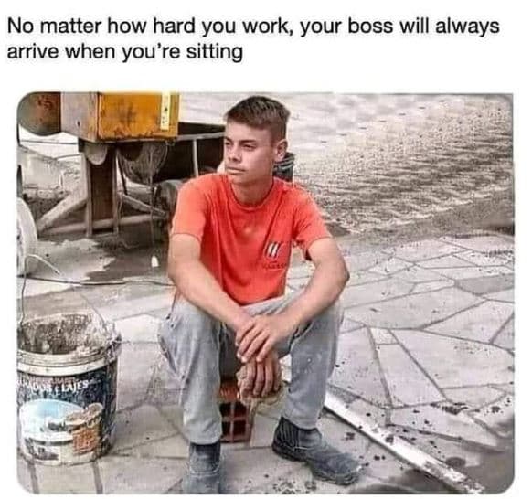 No matter how hard you work, your boss will always arrive when you're sitting