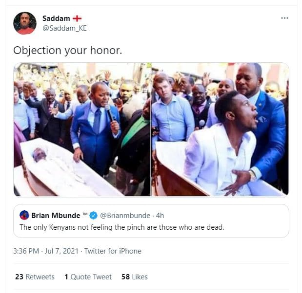 Saddam saddam_ke objection your honor. brian mbunde brianmbunde the only kenyans