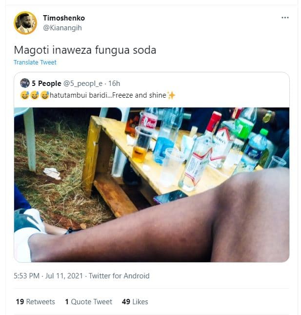 Timoshenko kianangih magoti inaweza fungua soda translate tweet 5 people 5_peopl