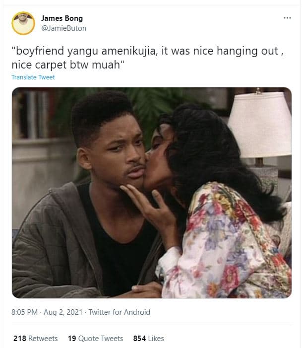 James bong jamiebuton boyfriend yangu amenikujia it was nice hanging out nice ca