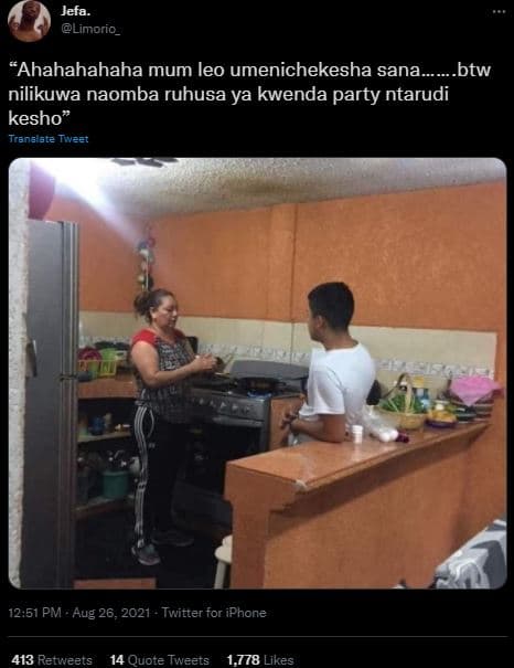 Jeta limorio_ ahahahahaha mum leo umenichekesha sana_ btw nilikuwa naomba ruhusa