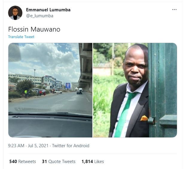 Emmanuel lumumba lumumba flossin mauwano translate twveet 9.23 am . jul 5, twitt