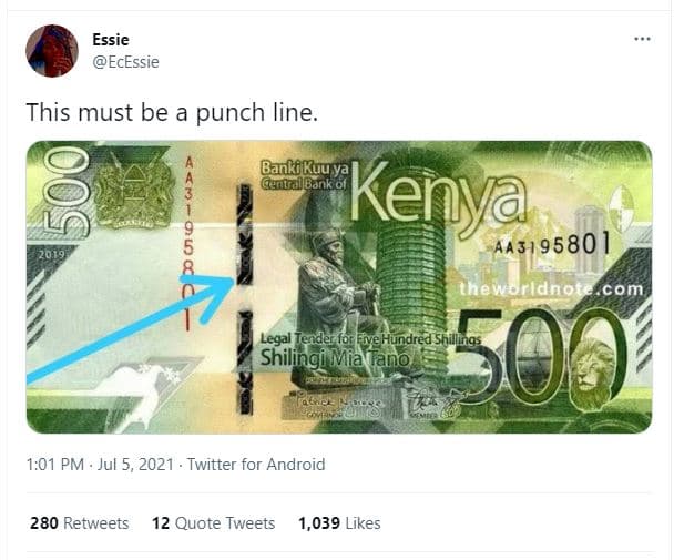 Essie ecessie this must be a punch line. bankfkuurya gerabank of 'kenya a4319580