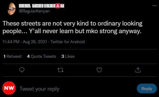 Kdabea regularkenyan these streets are not very kind to ordinary looking people_