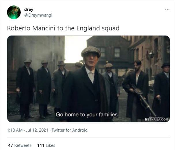 Drey dreymwangi roberto mancini to the england squad go home to your families ne
