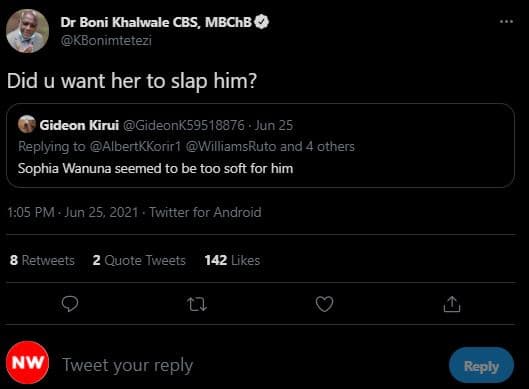 Dr boni khalwale cbs , mbchb kbonimtetezi did u want her to slap him? gideon kir