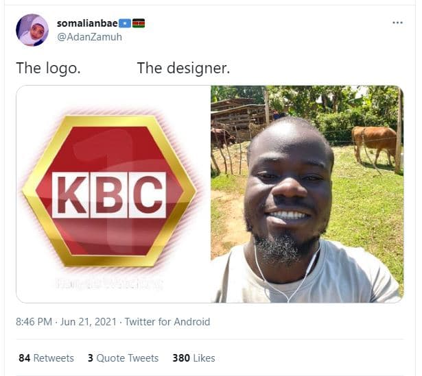 Somalianbael adanzamuh the logo the designer. kbc 8,46 pm jun 21, twitter for an
