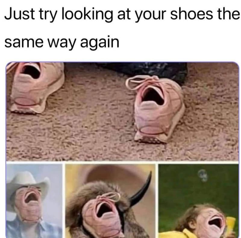 Just try looking at your shoes the same way again