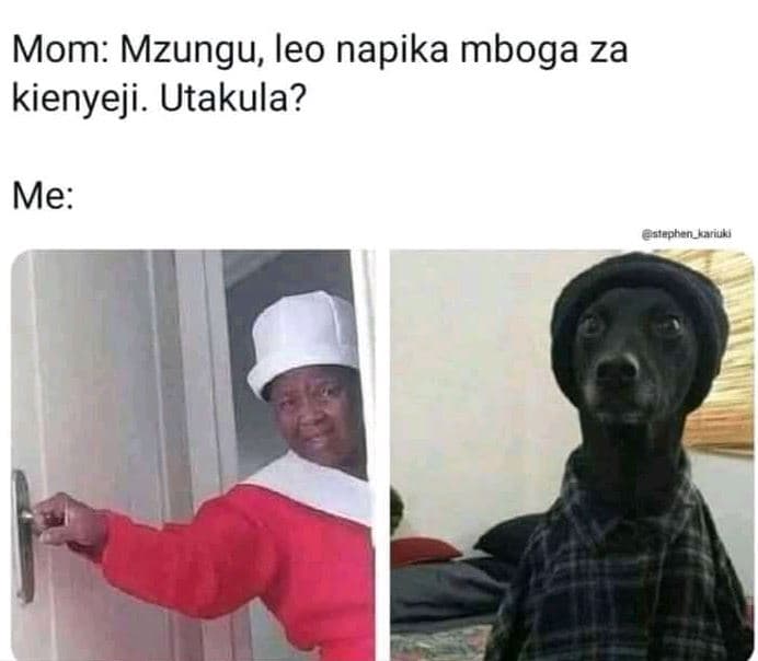 Mom mzungu leo napika mboga za kienyeji. utakula? me steohen_nafiun