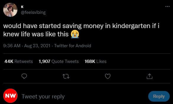 Feelsvibing would have started saving money in kindergarten if i knew life was l